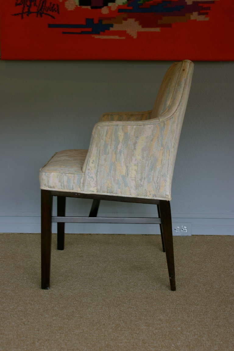 Fabric Set of Six Dining Armchairs by Edward Wormley for Dunbar