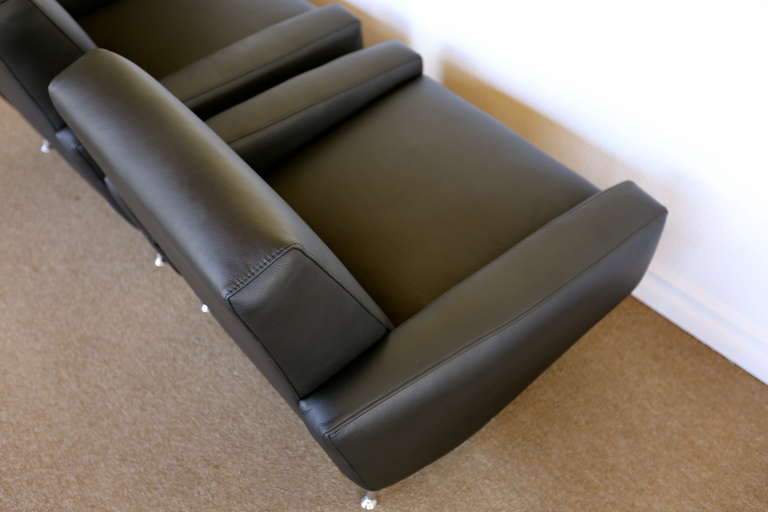 Pair of Leather Lounge Chairs by Pierre Guariche for Airborne France 3