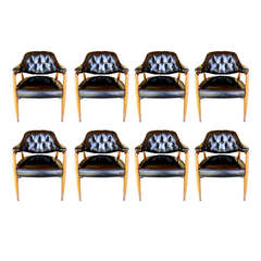 Set of Eight Leather Armchairs by Maurice Bailey for Monteverdi-Young