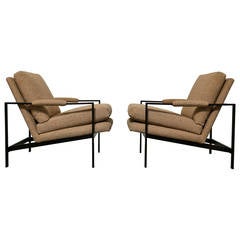Bronze Finished Lounge Chairs by Milo Baughman for Thayer Coggin