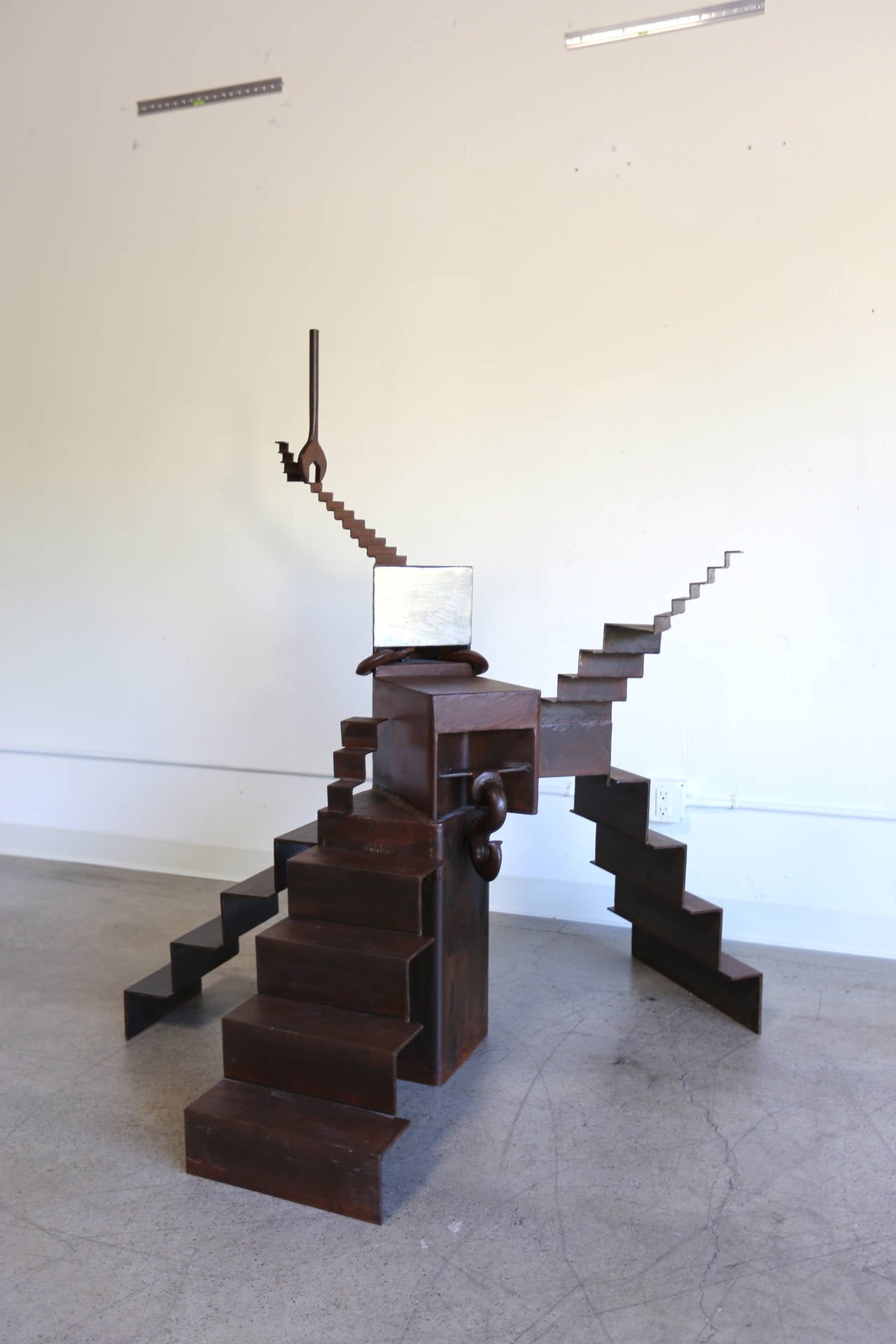 Modernist Steel Infinite Stairs Sculpture 3