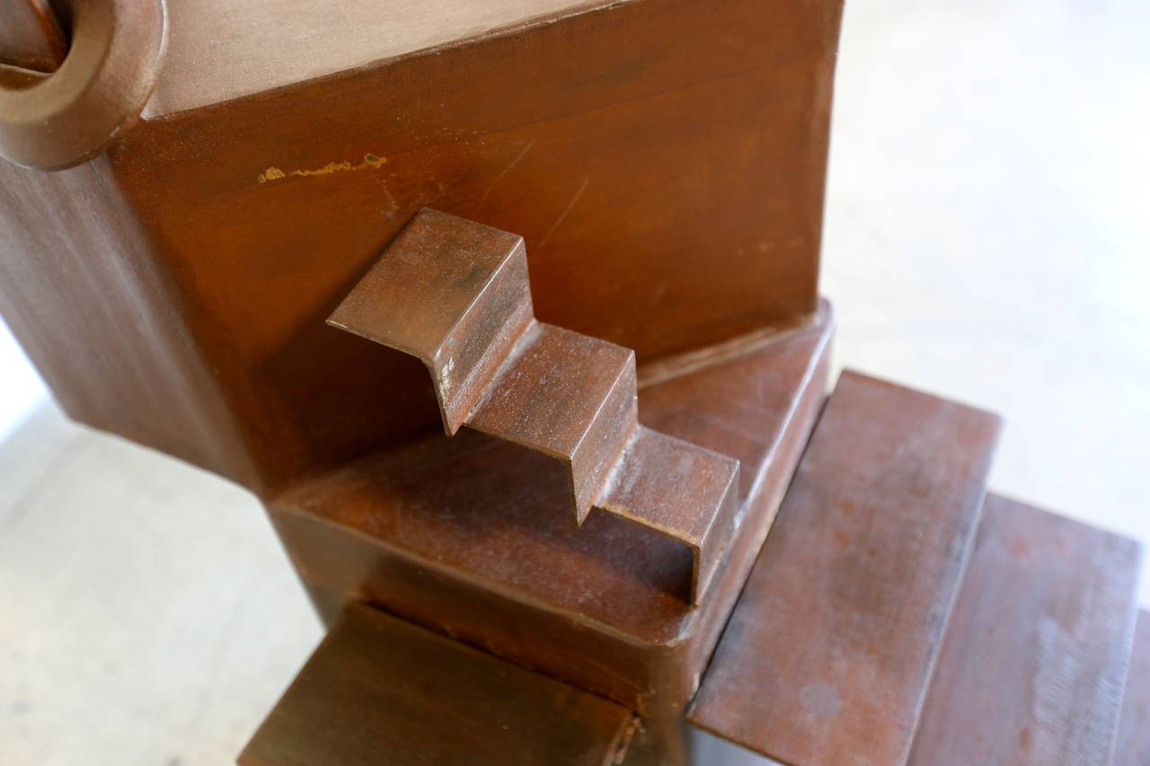 Modernist Steel Infinite Stairs Sculpture 1