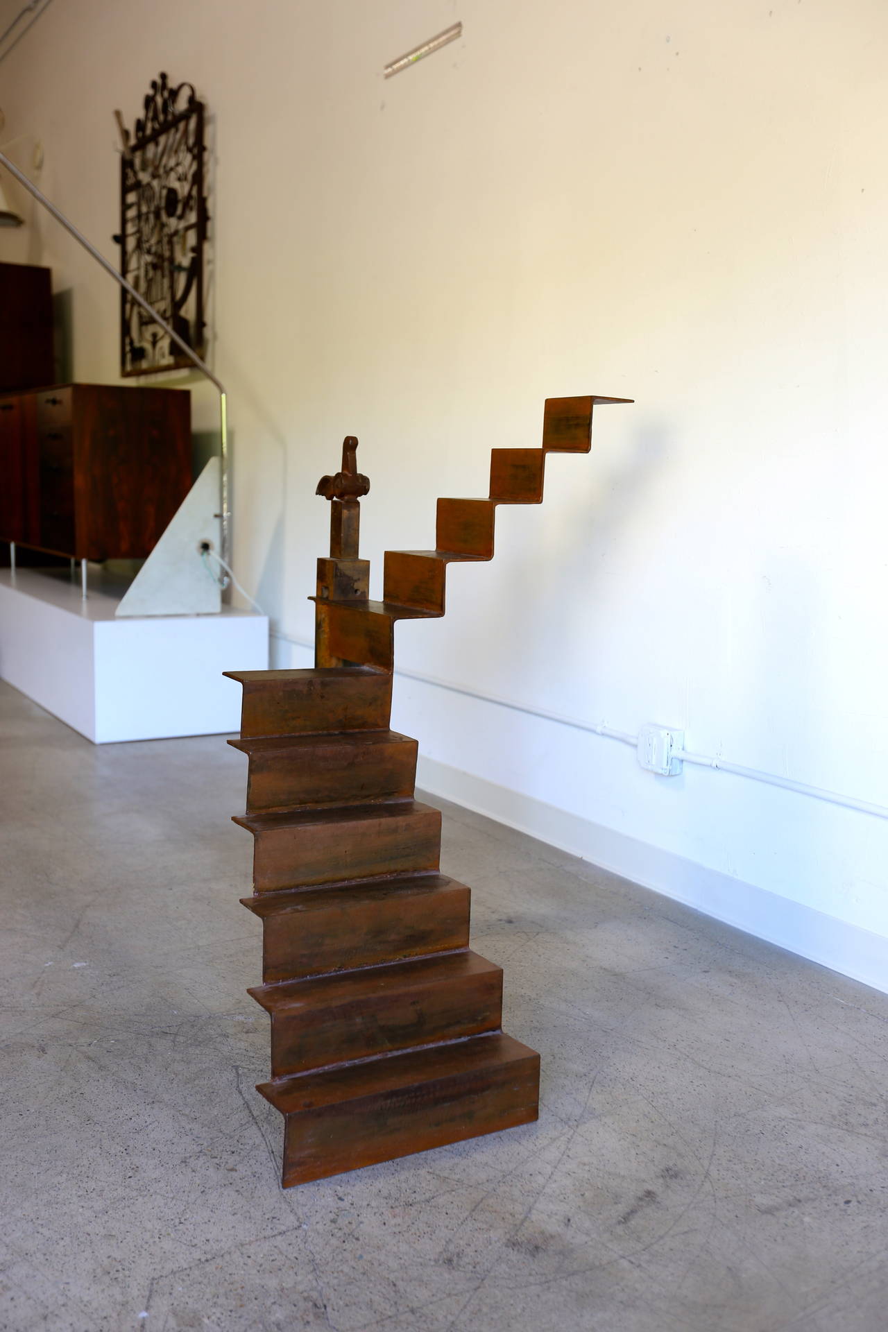 Unknown Modernist Steel Infinite Stairs Sculpture