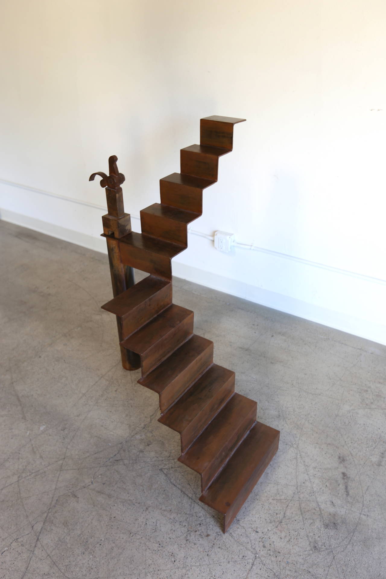 Modernist Steel Infinite Stairs Sculpture 1