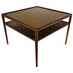 Two Tier Walnut Side Table by T.H. Robsjohn-Gibbings