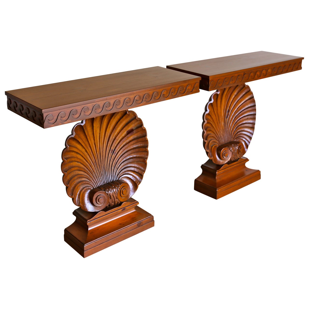 Pair of "Shell" Console Tables by Edward Wormley