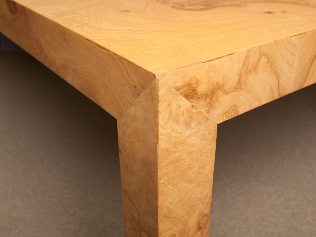Burl Wood Parsons Dining Table By Milo Baughman 1