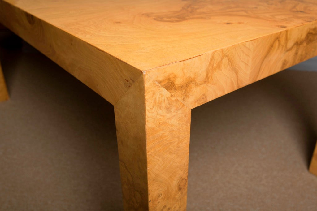 Burl Wood Parsons Dining Table By Milo Baughman 2