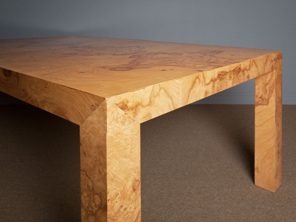Burl Wood Parsons Dining Table By Milo Baughman 3