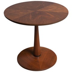 Round Pedestal Based Walnut Occasional Table By Kipp Stewart