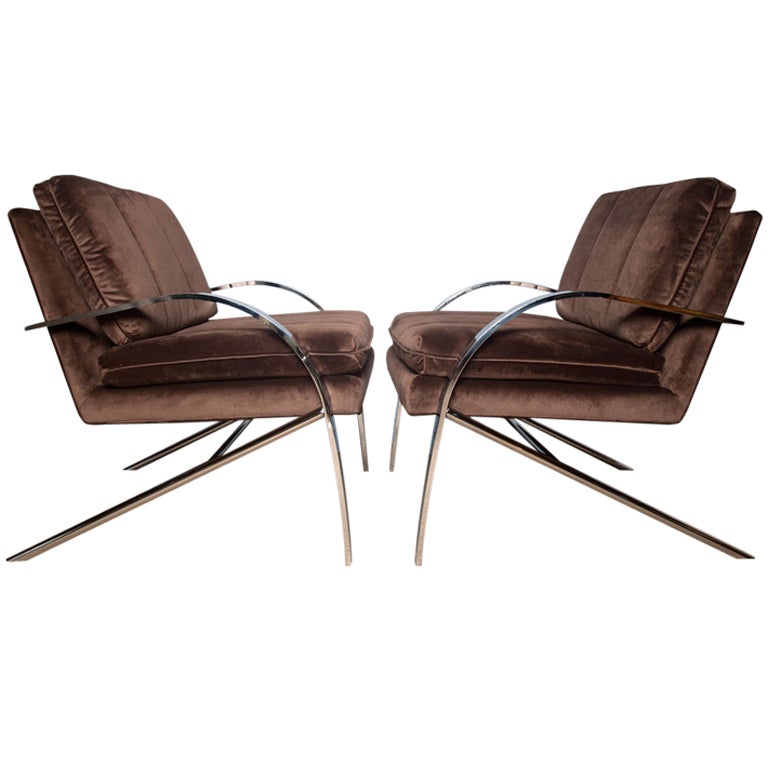 Pair of Arco Lounge Chairs in the style of Paul Tuttle