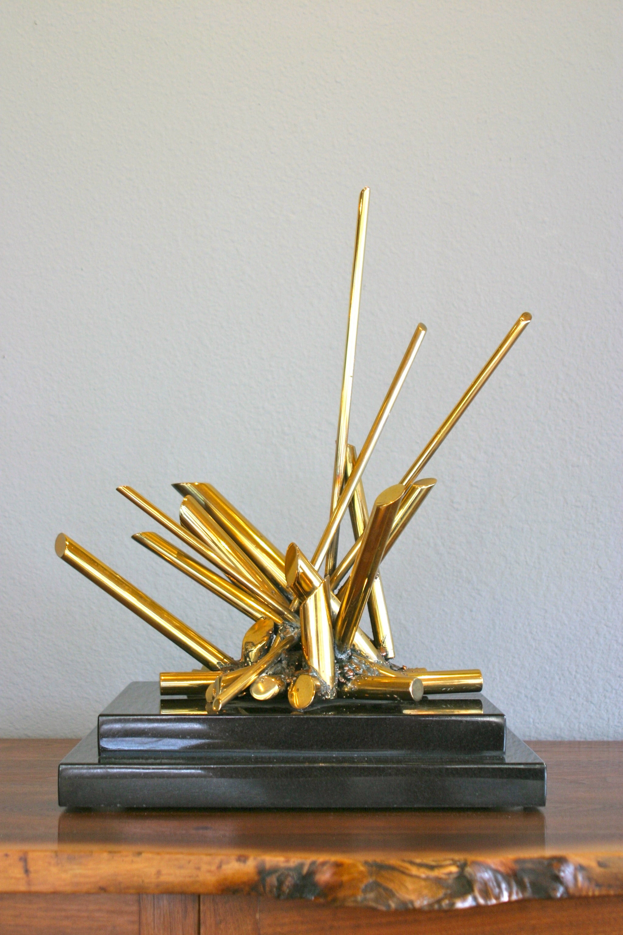 Brass " Flicker " Sculpture By David Benay Segal