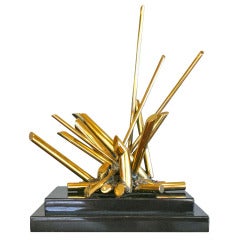 Brass " Flicker " Sculpture By David Benay Segal