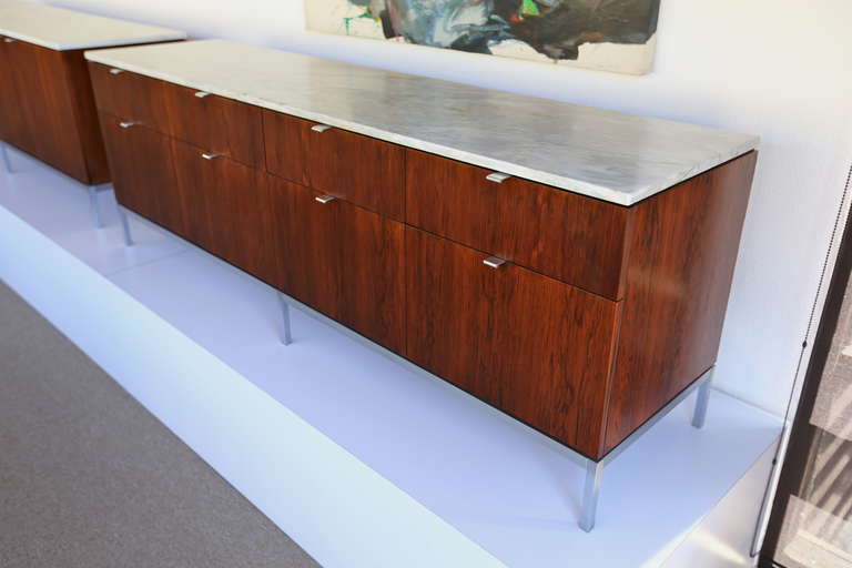 Mid-Century Modern Florence Knoll Rosewood & Marble Credenza