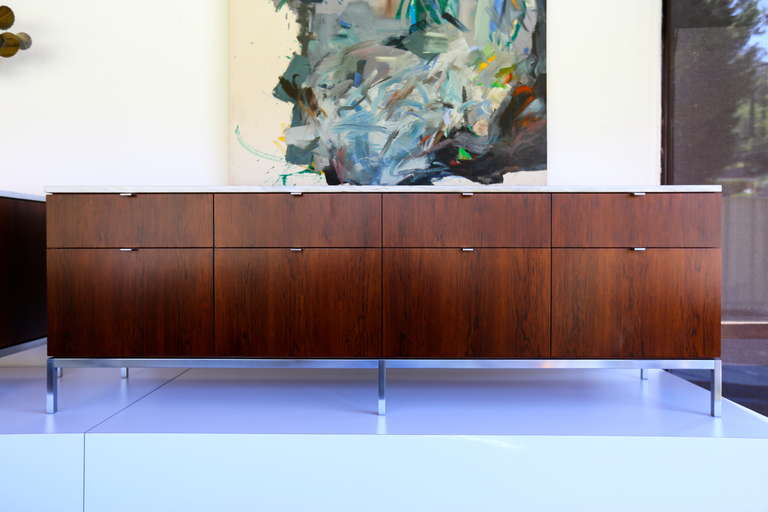 Florence Knoll Rosewood & Marble Credenza.