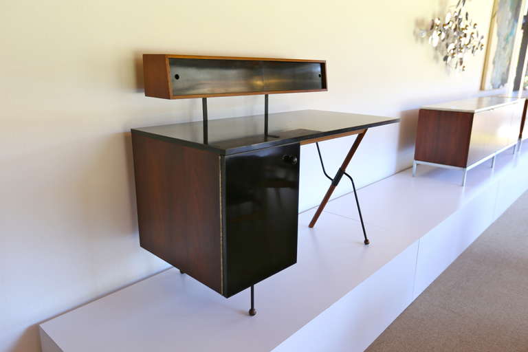 Rare Desk by Greta Grossman for Glenn of California.  Retains its original top storage.