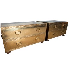 Pair Of Studded Brass Chest By Sarreid Ltd. Of Spain