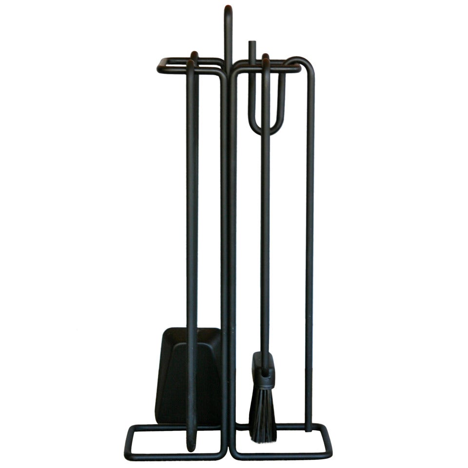 Modernist iron fire tools at 1stDibs