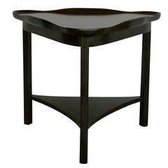 Ebonized Triangle Side Table By Johnson Furniture Co.