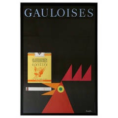 Vintage Original " Gauloises " French  Advertisement Poster by Donald Brun
