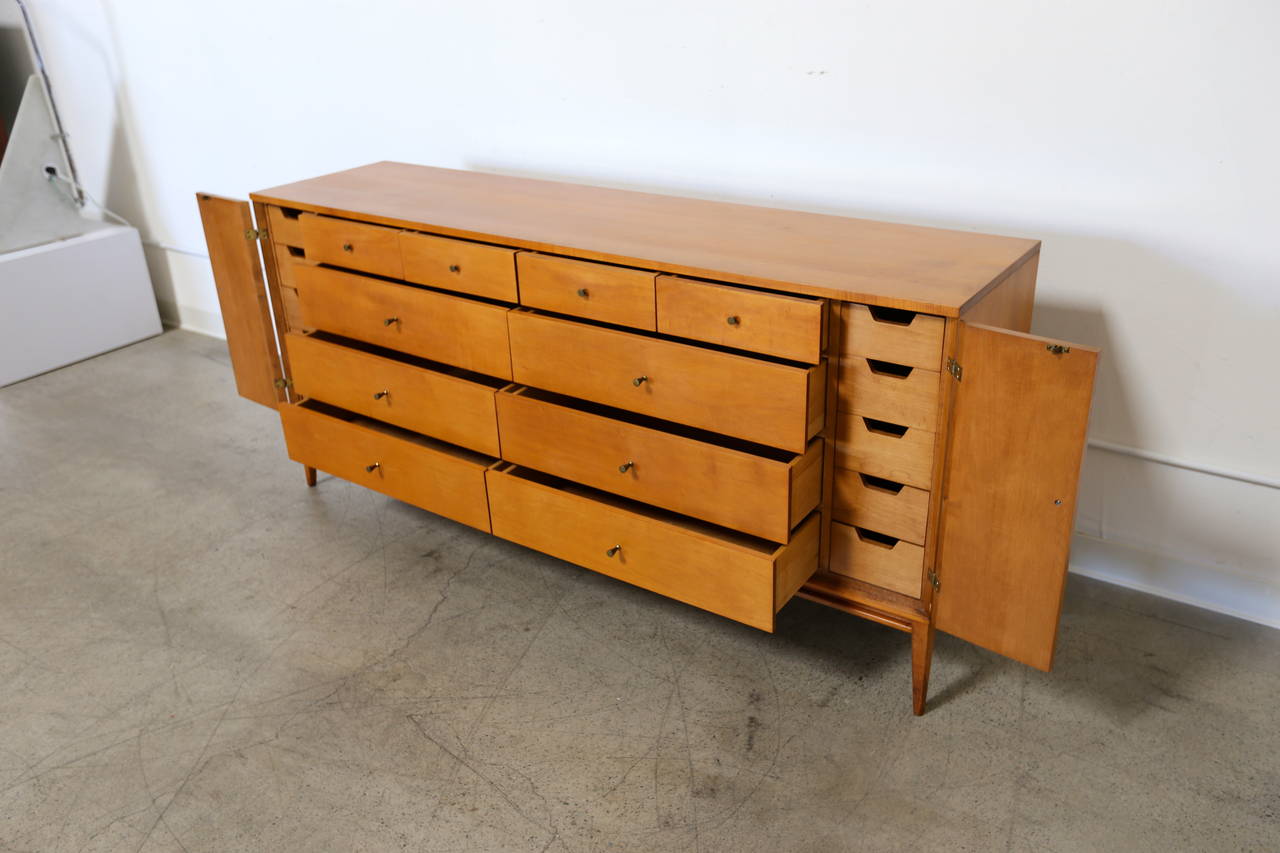 Brass 20-Drawer Dresser by Paul McCobb