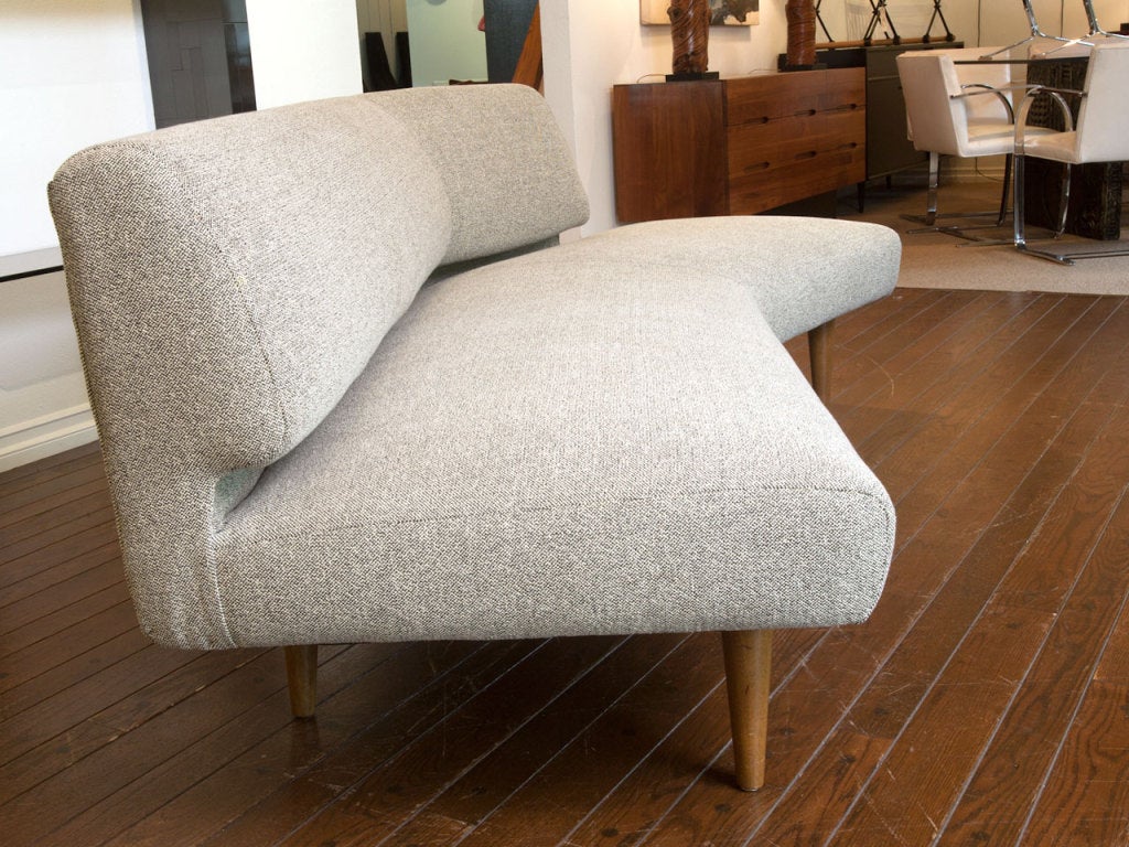 Fabric Wing Shaped Sofa by Edward Wormley for Dunbar