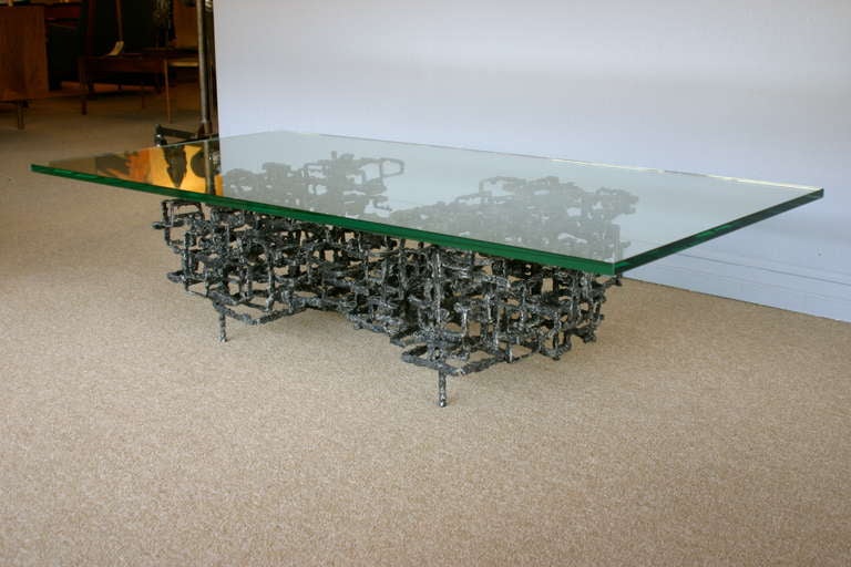 Sculptural Brutalist Coffee Table by Daniel Gluck