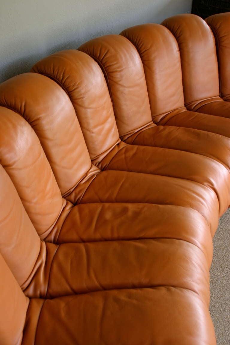De Sede non-stop leather sofa DS-600 In Excellent Condition In Costa Mesa, CA