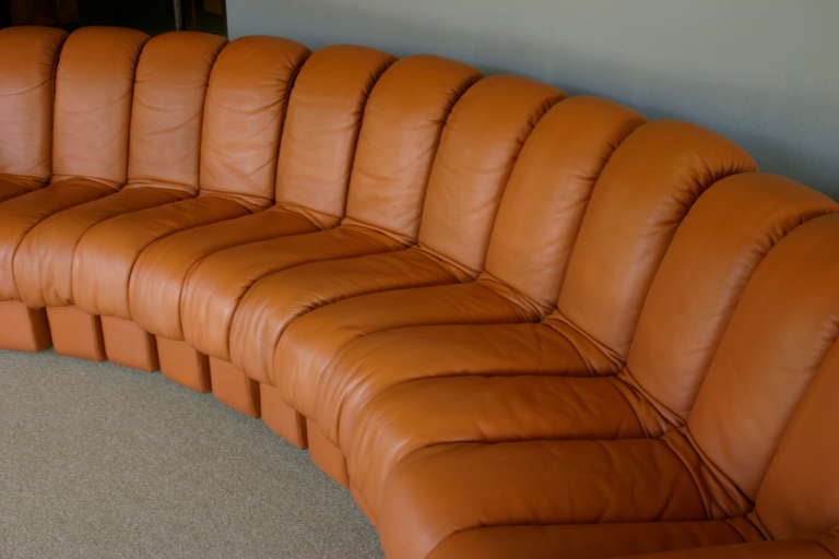 Late 20th Century De Sede non-stop leather sofa DS-600