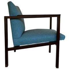 Edward Wormley Walnut Open Arm Lounge Chair