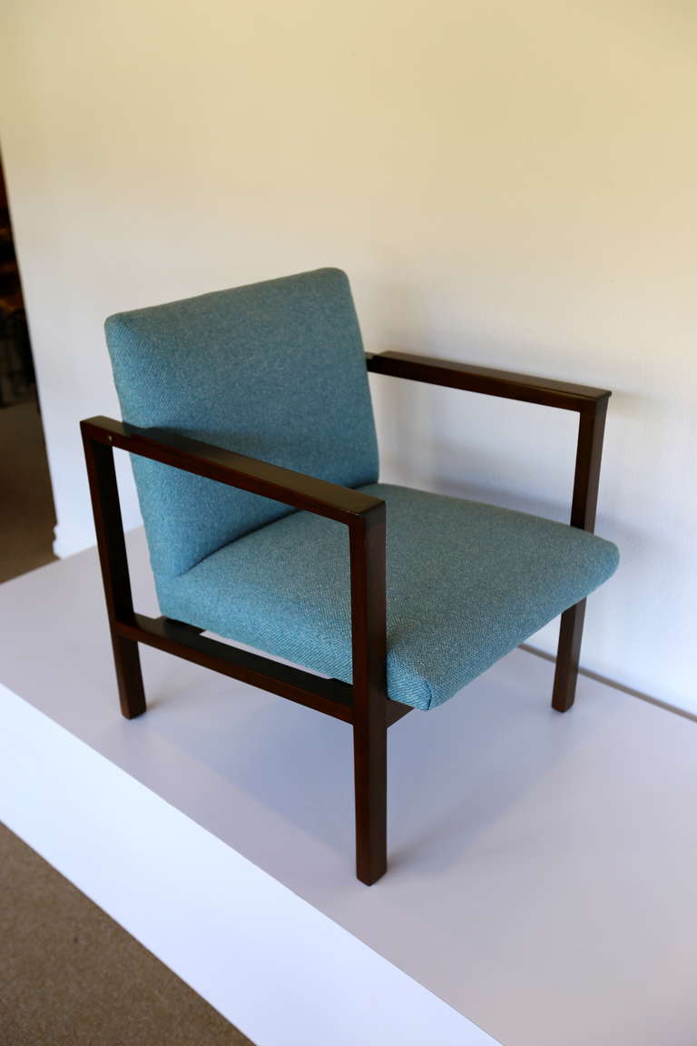 Edward Wormley Walnut Open Arm Lounge Chair 1