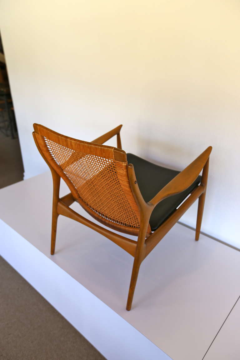 Caned Lounge Chair by IB KOFOD LARSEN for Selig of Denmark 4