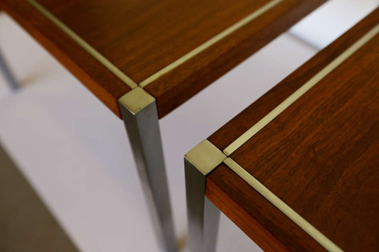 Pair of Walnut Side Tables by Richard Shultz for Knoll 2