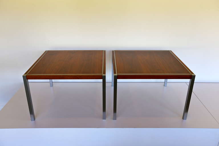 Mid-20th Century Pair of Walnut Side Tables by Richard Shultz for Knoll
