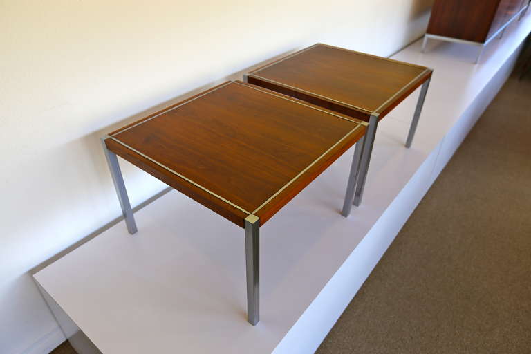 Pair of Walnut Side Tables by Richard Shultz for Knoll 4