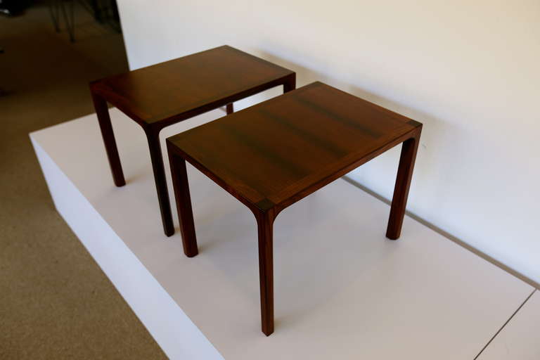 Pair of Fine Danish Rosewood Side Tables.