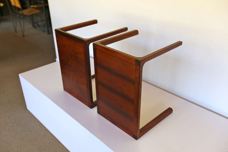 Mid-20th Century Pair of Fine Danish Rosewood Side Tables