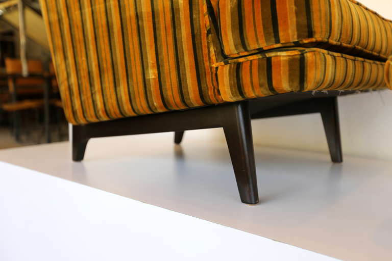 Velvet Lounge Chair and Ottoman by Roger Sprunger for Dunbar