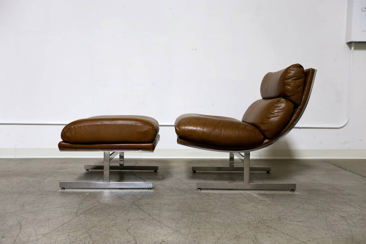 20th Century Pair of Lounge Chairs and Ottoman by Kipp Stewart for Directional