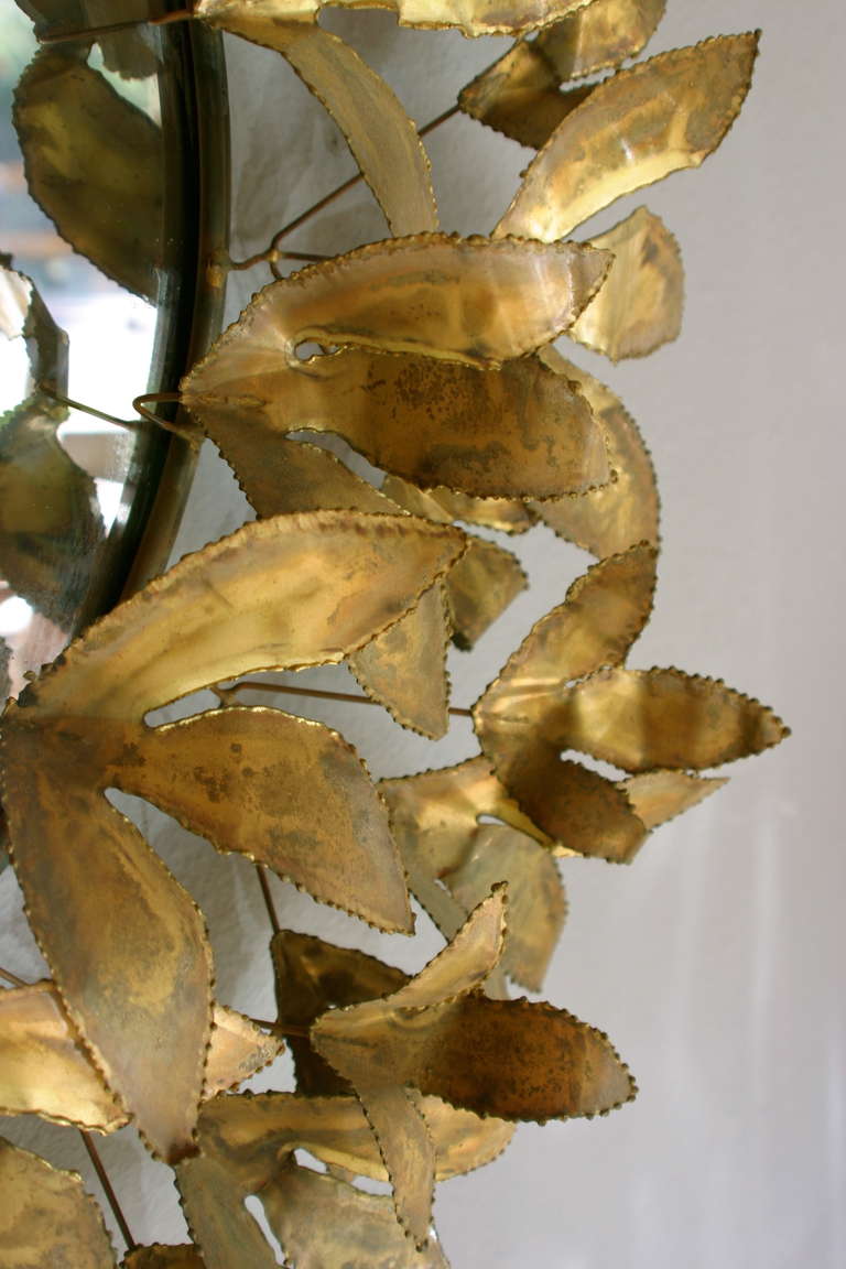 Brass Sculptural Mirror By Curtis Jere 1968