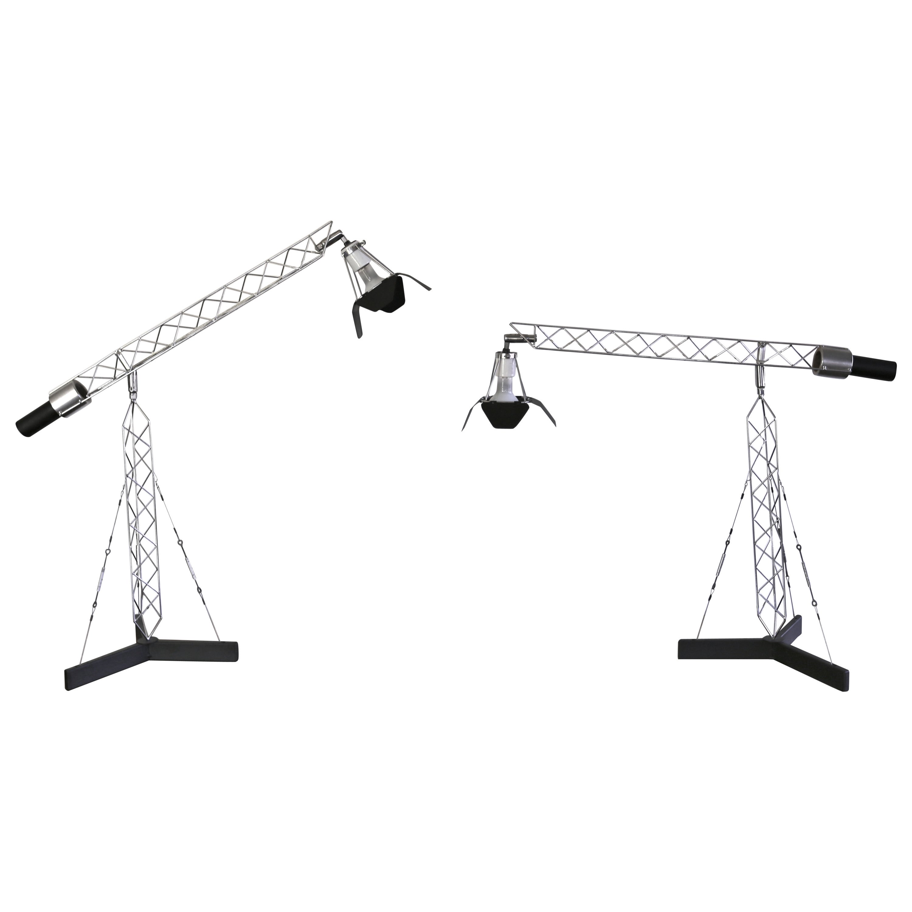 Pair of "Crane" Table Lamps by Curtis Jere