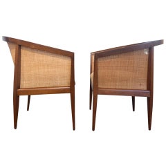Pair of Cane Arm Chairs by Kipp Stewart for Directional