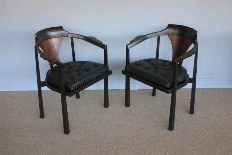 Pair of horseshoe armchairs by Edward Wormley for Dunbar.