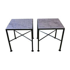 Pair of Carrara Marble Side Tables