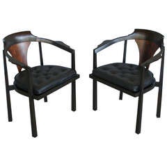 Pair of horseshoe armchairs by Edward Wormley for Dunbar
