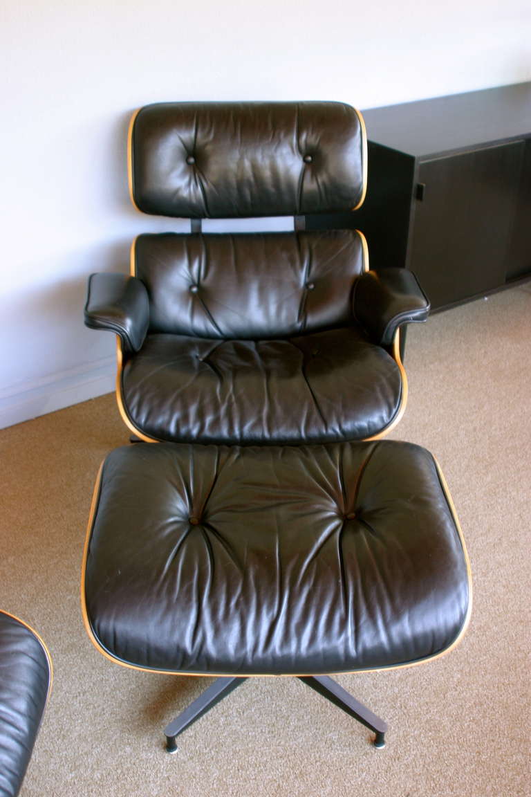 Pair Of Eames Lounge Chairs W/ Ottomans For Herman Miller 1