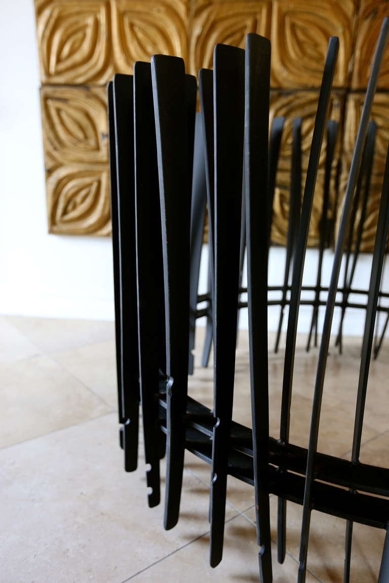 Sculptural Steel Dining Table Base by Richard Johnston In Excellent Condition In Costa Mesa, CA