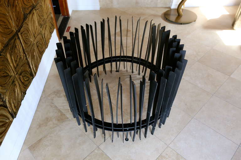 Sculptural Steel Dining Table Base by Richard Johnston.