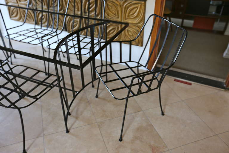 Iron Dining Table and Chairs by Paul Laszlo for Pacific Iron.