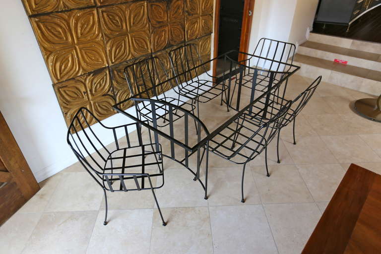 Mid-Century Modern Iron Dining Set by Paul Laszlo for Pacific Iron